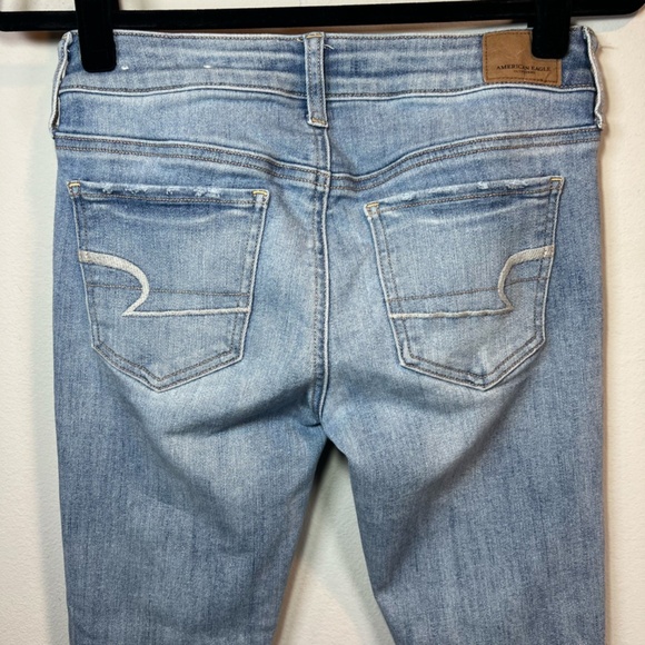 American Eagle Women's Super Super Stretch Jegging Jeans Light Blue Denim Size 4 - Picture 8 of 12